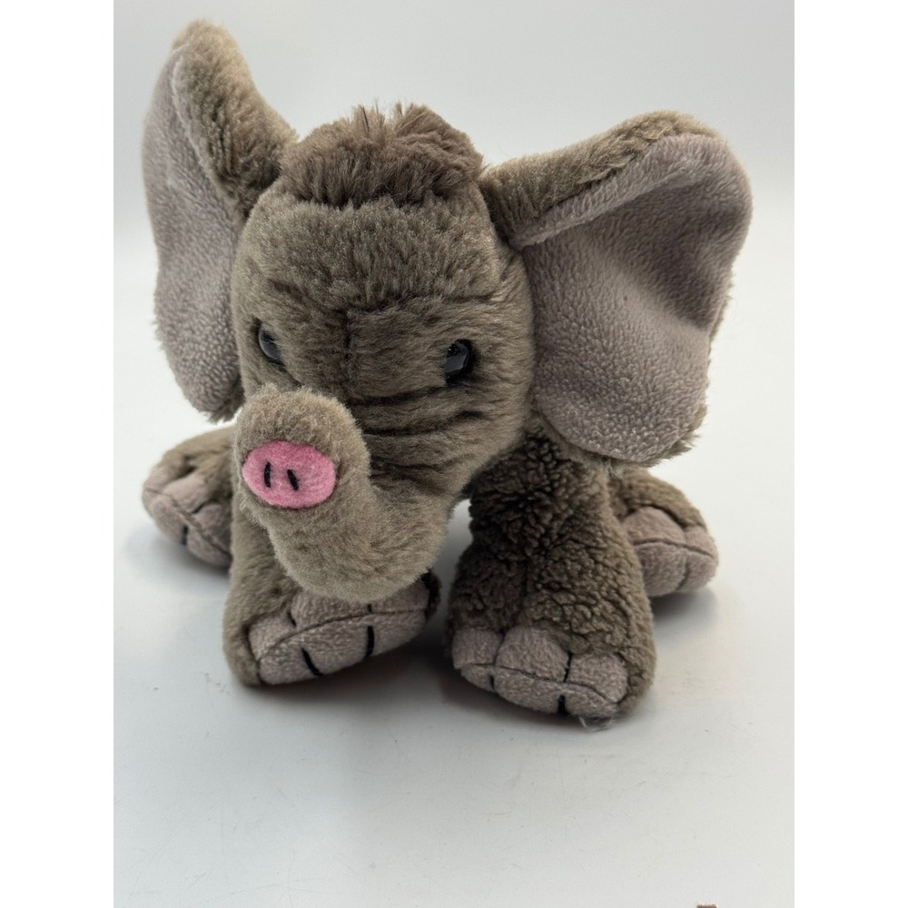 Wild Republic Elephant Plush Grey Soft Stuffed Animal Floppy Ears Pink Nose